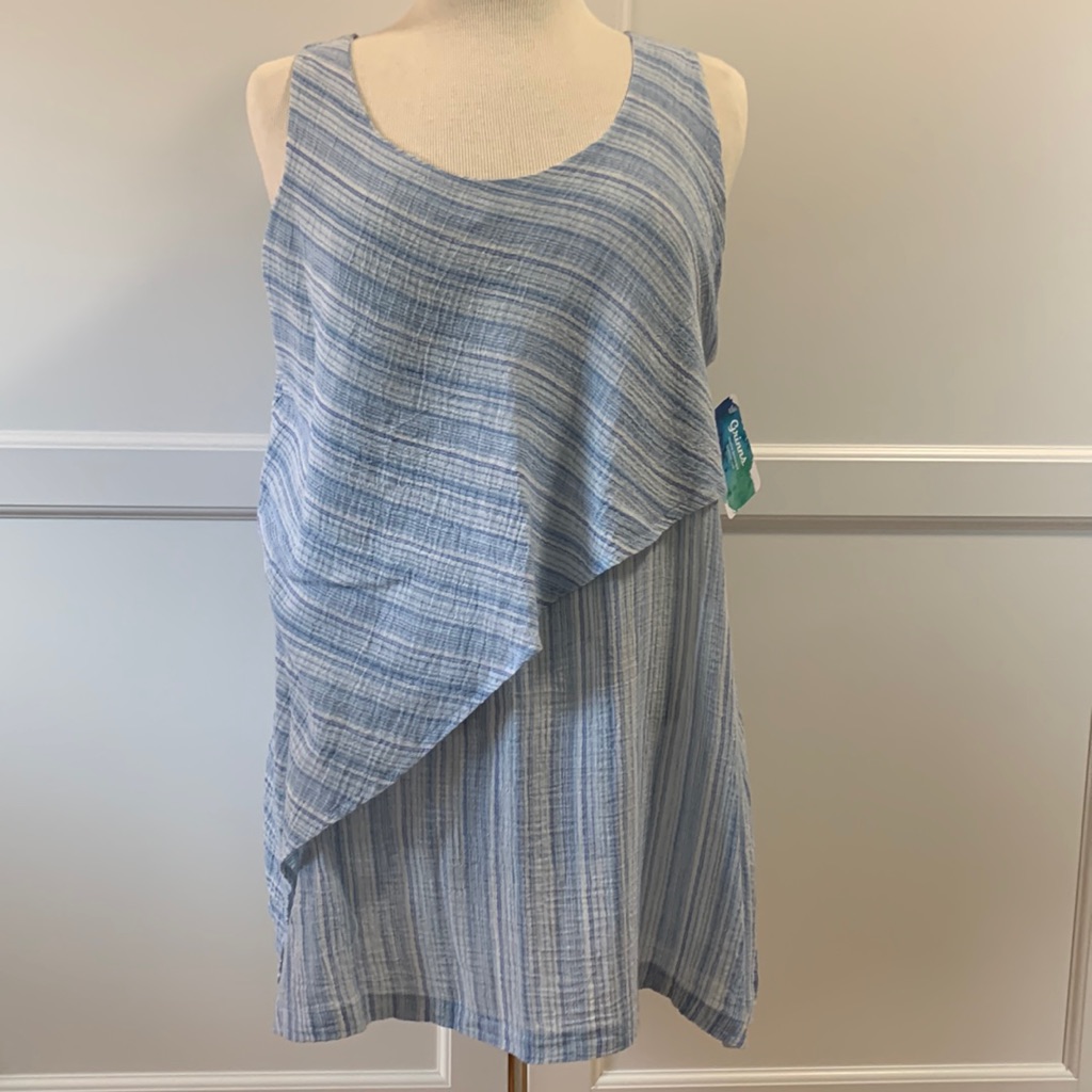 Nwt Grinns Layered Tunic Top In Light Blue